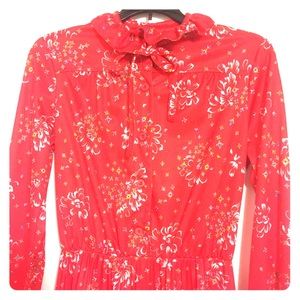 Vintage Long Sleeved Dress With Necktie